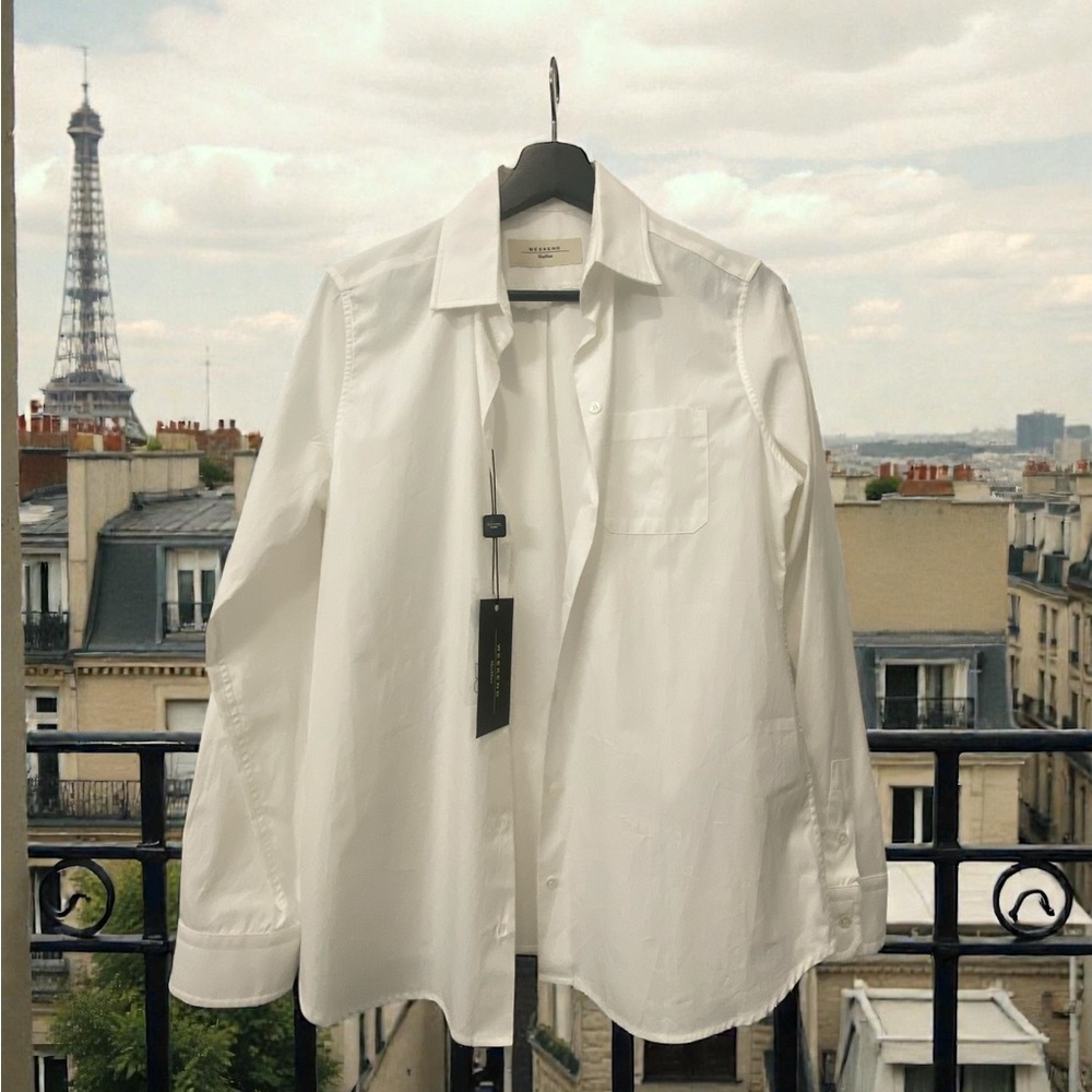 Weekend Max Mara White Cotton Shirt | New with Tags | Size 8